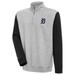 Men's Antigua Heather Gray/Black Detroit Tigers Victory Colorblock Quarter-Zip Pullover Top