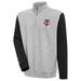 Men's Antigua Heather Gray/Black Minnesota Twins Victory Colorblock Quarter-Zip Pullover Top