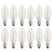 12-Pack Replacement Light Bulbs for Electric Candle Lamps Window Candles Chandeliers - 7 Watt Equivalent Candelabra Clear Steady Burning 120v 7w Bulb