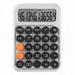 KAOU Desktop Calculator 12 Digits Big Round Flexible Buttons Candy Color Large LCD Display Battery Operated Finance Student Calculator Office Supplies White One Size