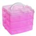 MSJUHEG Storage Desk Organizer Clear Craft Beads Jewellery Storage Organizer Tool Box Case Hot Storage Bins Hot Pink