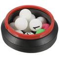 Hemoton 13pcs Lottery Number Balls ABS Table Tennis Balls Printed Pong Balls with Storage Bucket for Game Party Decoration (White 1-10 Balls + 2 Color Balls + 1 Folding Bucket)