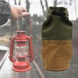 Camping Lantern Storage Bag Tent Light Storage Pouch Durable Water Bottle Protector Portable Canvas Protective Cover Handbag for Picnic Green and Khaki