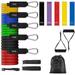 Resistance Bands Set (16pcs) Exercise Bands with Door Anchor Handheld Stackable Up to 150 lbs Legs Ankle Straps for Resistance Training Physical Therapy Home Workouts