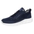 KaLI_store Mens Casual Shoes Mens Running Shoes Slip-on Walking Tennis Sneakers Lightweight Breathable Casual Soft Sports Shoes Dark Blue 10