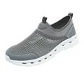 KaLI_store Golf Shoes Men Mens Running Shoes Slip on Tennis Walking Sneakers Casual Breathable Lightweight Work Sport Shoes Dark Gray 6.5