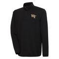 Men's Antigua Black Wake Forest Demon Deacons Steamer Quarter-Snap Pullover Jacket