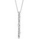 14ct White Gold 32.91x3.63mm 16 Polished .07 Weight Carat Diamond Vintage inspired Necklace Jewelry Gifts for Women - 46 Centimeters