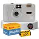 Reusable Film Camera Bundle includes Kodak M35 35mm Film Camera, Kodak 35mm film 36 exposures and Clikoze Tips Card (Grey)