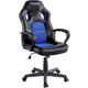 Yaheetech Gaming Chair Adjustable High Back Racing Chair Ergonomic Office Reclining Chair Executive Swivel Chair with Lumbar Support Blue