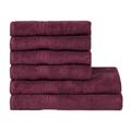 Homelover Organic Cotton 6 Piece Bathroom Towels Set - 2 Bath Towels 4 Hand Towels, 100% Luxury Turkish Cotton Towels for Bath, Plum Purple Towel Sets