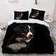 AOLIGL Dog Duvet Cover Set Double Boys Girls Bed 3D Printed Bernese Mountain Dog Bedding Set Bernese Mountain Dog 3Pcs Quilt Cover Puppy Soft Microfiber Pet Animals Comforter Cover With Zipper