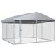 Homgoday Outdoor Dog Kennel with Roof 382x382x225 cm, Dog Kennel Puppy Play Pen, Garden Playpen Fence Crate Enclosure Cage, Playpen Suitable for Dogs, Puppies, Cats & Rabbits