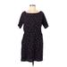 Funky People Casual Dress - Mini Boatneck Short sleeves: Black Dresses - Women's Size Large