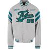 Collegejacke FUBU "Fubu Herren FM223-005-1 Varsity Sweat College Jacket", Herren, Gr. M, grün (erdgrau, grün), 80% Polyester, 20% Baumwolle, mehrfarbig, casual, normal, amerikanischer Ausschnitt, Langarm, Jacken