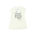 Justice Short Sleeve T-Shirt: White Tops - Kids Girl's Size 10