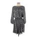 Joie Casual Dress Crew Neck 3/4 sleeves: Black Dresses - Women's Size Small
