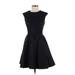 Jill Jill Stuart Casual Dress - A-Line Crew Neck Sleeveless: Black Solid Dresses - Women's Size 2