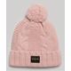 Superdry Women's Cable Knit Beanie Hat Pink / Pink Fleck - Size: 1SIZE