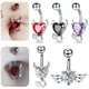 1PC En Acier Diable Coeur Nombril Piercing Ventre Sexy Ombligo Piercings Nombril Anneaux Nombril