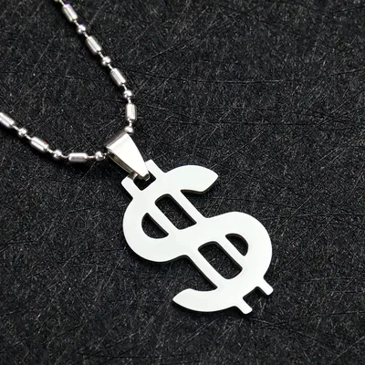 Collier avec pendentif en acier inoxydable pour homme bijou avec Logo américain Dollar argent