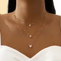 Collier avec Pendentif pour Femme Cœur et Étoile en Cristal et Zircon Lot de Colliers Multi-rang