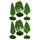 6 pcs Miniature Trees Model Trees Railroad Scenery Mini Trees Model Street Trees