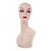 Female Bald Mannequin Head Display Model Long Neck with Makeup Professional 19inch Holder Manikin for Hairpieces s Making Styling Pink with Shoulder