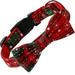 Dog Cat Collar Bowtie Buffalo Check Plaid Christmas Winter Snowflake Pet Collarï¼ŒGreen Green-S