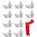 Stainless Steel Track Spikes Set - 100 Pcs Replacement Nails with Spike Wrench for Sports Shoes - Silber
