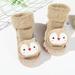 LYCAQL Baby Shoes Warm Winter Baby Socks Cartoon Coral Velvet Warm Socks Non Slip Cute Plush Ear Adult and Kids Girls Tennis Shoes Size 3 (Red 6 )