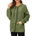 Rain Coats for Women Waterproof with Hood Packable Rain Jackets Womens Lightweight Rain Jackets Outdoor Army Green 4XL