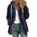 MeetoTime Winter Coats for Women Casual Full Zip Up Fuzzy Fleece Hoodies Jackets Thermal Plush Fall Fashion Outerwear Coats