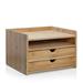 Bamboo Desktop Organizer/Desk Accessories With US Letter Paper Size Drawers For Home/Office| Letter Tray For Folders File Mail Sorter Rack/Document Holder