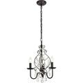 BLAISE Pendant Transitional Oil-Rubbed Bronze Crystal Clear Oil Iron Wire