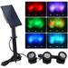 Solar Pond Lights Outdoor Submersible 3 in 1 RGB LED Fountain Lights Dusk to Dawn Landscape Spotlight for Garden Patio Tree Lawn (Color Change + Arbitrary fixation)