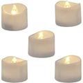 Pack of 12 Realistic and Bright Flickering Bulb Battery Operated Flameless LED Tea Light for Seasonal & Festival Celebration Electric Fake Candle In Warm White and Wave Open