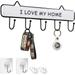 Key Holder for Wall Adhesive Adhesive Key Hook No Damage Key Rack for Wall with 5 Key Hooks for Keys Key Hanger for Wall Entryway
