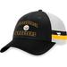 Men's Fanatics Branded Black/White Pittsburgh Steelers Fundamentals Side Stripe Trucker Adjustable Hat