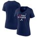 Women's Fanatics Branded Navy Atlanta Braves 2023 Postseason Locker Room V-Neck T-Shirt