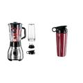 Bundle Set: Russell Hobbs Standmixer 2-in-1 [1,5l Glasbehälter Mixer & 0,6l Mini Smoothie Maker -To-Go-Trinkflasche inkl. Deckel] 23821-56 + Russell Hobbs Trinkflasche To-Go 700105