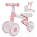 COSTWAY Baby Balance Bike, Folding Toddler Walker Training Bicycle with 3 Heights Adjustable Seat, No Pedal Infant Ride on Toys for 1 2 3 Years old Boys & Girls (Pink)