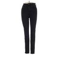 American Eagle Outfitters Jeans - Mid/Reg Rise Skinny Leg Denim: Black Bottoms - Women's Size 2 - Black Wash
