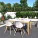 International Home Miami Amazonia Outdoor Dining Set | 67 W x 40 D in | Wayfair WF_SLCT170WT_4CHAMARM WT_OUT