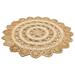 White 48 x 48 x 0.4 in Area Rug - Lofy Round Solo Jute/Sisal Indoor/Outdoor Area Rug Jute & Sisal | 48 H x 48 W x 0.4 D in | Wayfair