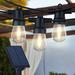 17 Stories Pro 12-Light 27 ft. Outdoor Solar NonHanging LED 1-Watt White Bulb String Lights in Black | 3 H x 27 W in | Wayfair