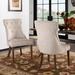 Three Posts™ Irving Place Tufted Linen Upholstered Wingback Parsons Chair Wood in Brown | 39.5 H x 23.6 W x 26.5 D in | Wayfair