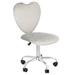 Latitude Run® Heart 360 Degrees Vanity Chair w/ Adjustable Height, Armless Swivel Wheelbase Chair w/ Cushion Upholstered, in Gray | Wayfair