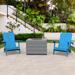 Rosecliff Heights Breianna Wood Outdoor Adirondack Chair in Blue | 37.4 H x 31 W x 36 D in | Wayfair 4B122D9B213A41AD850B34C11E1589D6