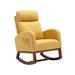 Ivy Bronx Hassiel Comfortable Rocking Chair Living Room Chair Rocker Nurse Chair, Polyester in Yellow | 39.76 H x 37.01 W x 27.17 D in | Wayfair